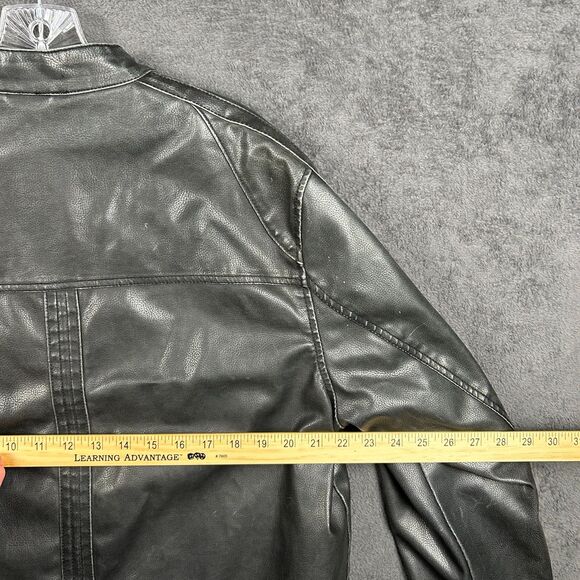 Be Ethic Men’s Black Faux Leather Jacket M Quilted Lining Vintage Moto Biker - Picture 5 of 9